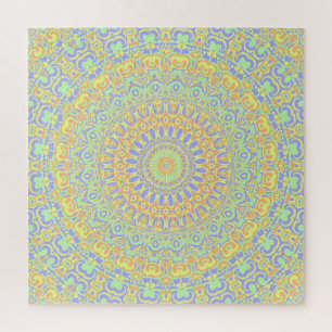 Zwierige Kleurrijke Eclectische Boho Hippie Mandal Legpuzzel
