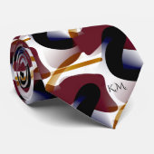 Zwierige Moderne Geometrische Chic Monogram Stropdas (Opgerold)