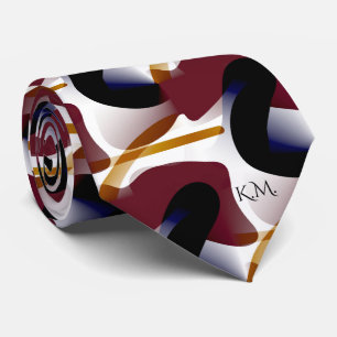 Zwierige Moderne Geometrische Chic Monogram Stropdas