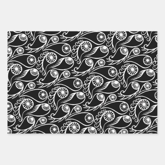 Zwierige Paisley Oog Patroon Griezelige Grappige H Inpakpapier Vel (Voorkant 3)