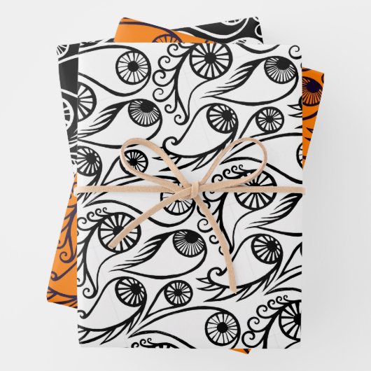 Zwierige Paisley Oog Patroon Griezelige Grappige H Inpakpapier Vel (In situ)