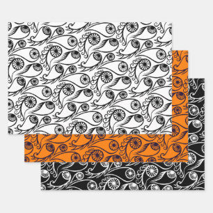 Zwierige Paisley Oog Patroon Griezelige Grappige H Inpakpapier Vel