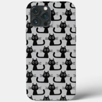 Zwierige Zwarte Kitty Katten Patroon Grijs en Zwar