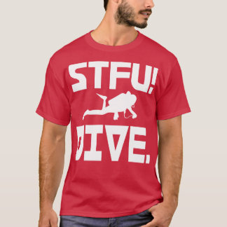 Zwijg de Stfu Scuba Diving Black Deep zee Divi T-shirt