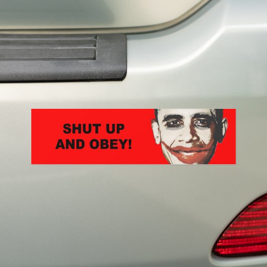 Zwijg en gehoorzaam bumpersticker (Op auto)