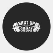 Zwijg en hurktraining Fitness Gym Workout 1 Ronde Sticker (Voorkant)