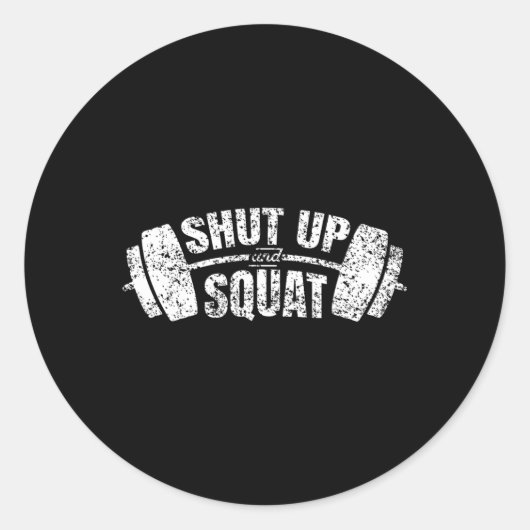 Zwijg en hurktraining Fitness Gym Workout 1 Ronde Sticker (Voorkant)