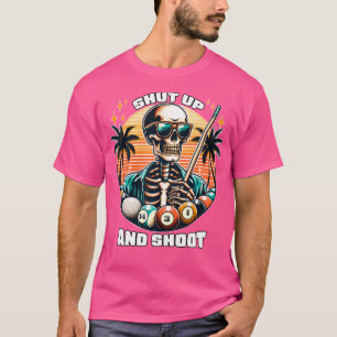 Zwijg en schiet grappige biljart 9 bal zwembad t-shirt