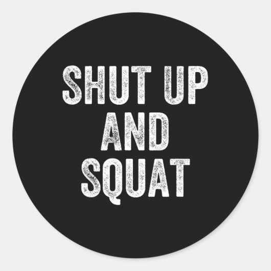 Zwijg en squat Gym Gewichtheffer Bodybuilder Ronde Sticker (Voorkant)