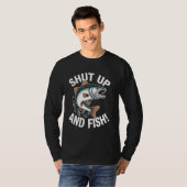 Zwijg en vis grappig vis ontwerp t-shirt (Voorkant volledig)