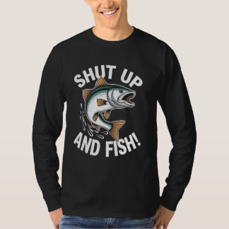 Zwijg en vis grappig vis ontwerp t-shirt
