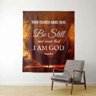 ZWIJG EN WEET Psalm 46:10 Kerk Muurkunst Wandkleed