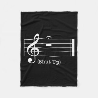 Zwijg geluid muzieknoot Funny muziek liefhebbers v Fleece Deken