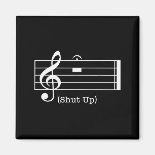 Zwijg geluid muzieknoot Funny muziek liefhebbers v Magneet