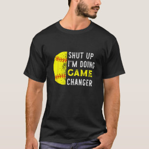 Zwijg ik doe spel wisselaar honkbalspeler t-shirt
