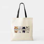"Zwijg je beoordelen" kawaii katten die uit elkaar Tote Bag (Achterkant)
