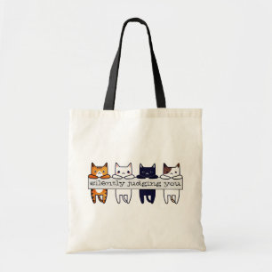 "Zwijg je beoordelen" kawaii katten die uit elkaar Tote Bag