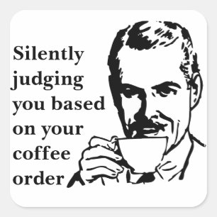 Zwijg je beoordelen vierkante sticker