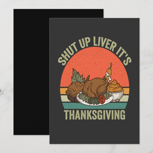 Zwijg Lever Het is Thanksgiving Grappig Turkije Re Kaart (Voorkant / Achterkant)