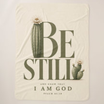 ZWIJG STIL | Crème | Psalm 46:10 Sherpa-deken