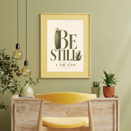 ZWIJG STIL | Psalm 46:10 Christelijke Muurkunst Poster