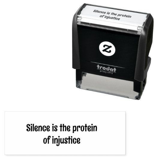 Zwijgen is een eiwit van onrecht  zelfinktende stempel (In situ)