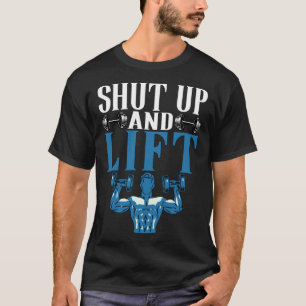 Zwijgen + Lift Fitness Gewichtheffen Deadlift Werk T-shirt