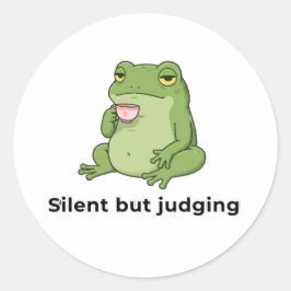 Zwijgen maar oordelen ronde sticker