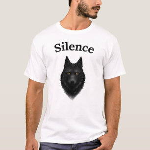 Zwijgen Zwarte Wolf Grafische T-Shirt