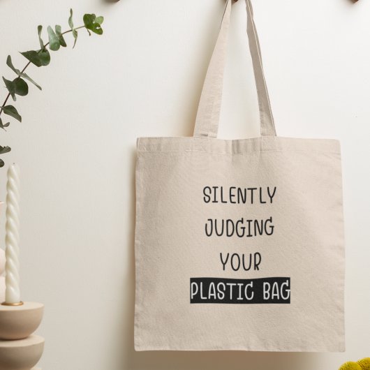 Zwijgend oordelen over uw plastic zak eco kruideni tote bag