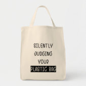 Zwijgend oordelen over uw plastic zak eco kruideni tote bag (Voorkant)