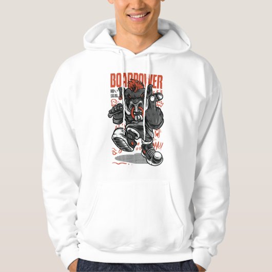 zwijn macht grappig dier hoodie (Voorkant)