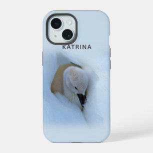 Zwijn nestelt zich in zwaan iPhone 15 case