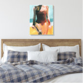 zwijn - Rode zwembroek Canvas Afdruk (Insitu (Slaapkamer))