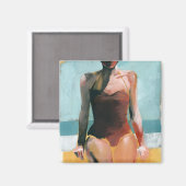  zwijn - Rode zwembroek Magneet (Voorkant / Achterkant)