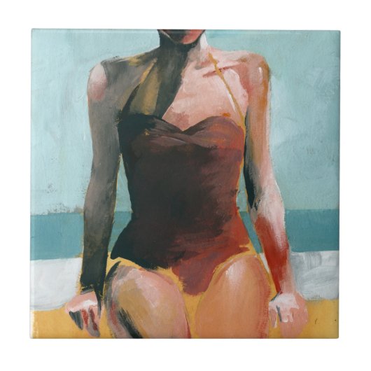  zwijn - Rode zwembroek Tegeltje (Voorkant)