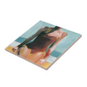  zwijn - Rode zwembroek Tegeltje (Zijkant)