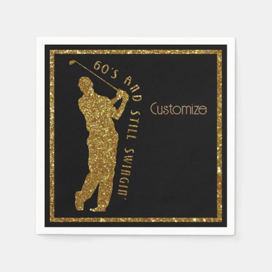 Zwingende golfers 60-69 nog steeds servet (Voorkant)