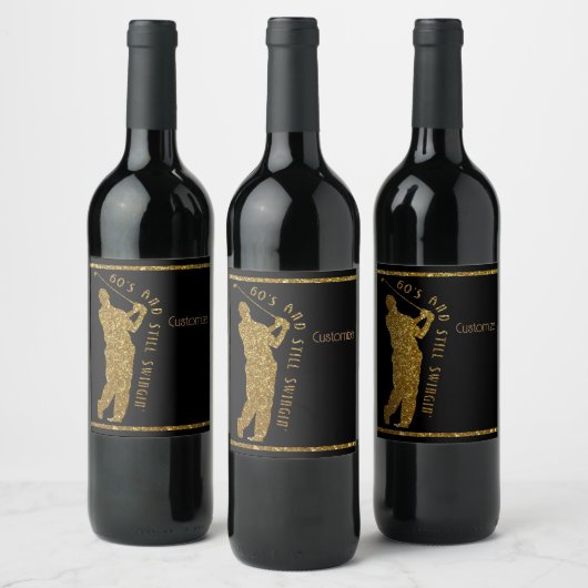 Zwingende golfers 60-69 nog steeds wijn etiket (Flessen)