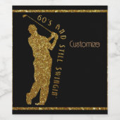 Zwingende golfers 60-69 nog steeds wijn etiket (Enkel label)