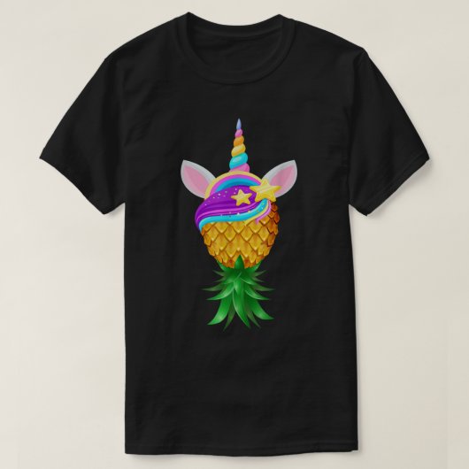 Zwinger ondersteboven ananas Magical Unicorn Head T-shirt (Design voorkant)