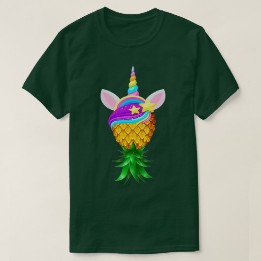 Zwinger ondersteboven ananas Magical Unicorn Head T-shirt (Design voorkant)