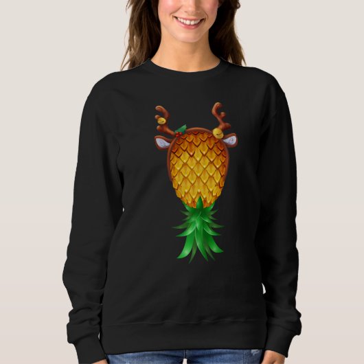 Zwinger ondersteboven ananas Xmas rendierblitze Trui (Voorkant)