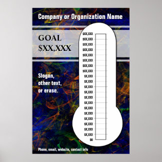 Zwirblauwe thermometer poster