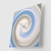 Zwirl Blauwe Witte Patronen Zwemelen Abstract Grij Vierkante Klok (Hoek)