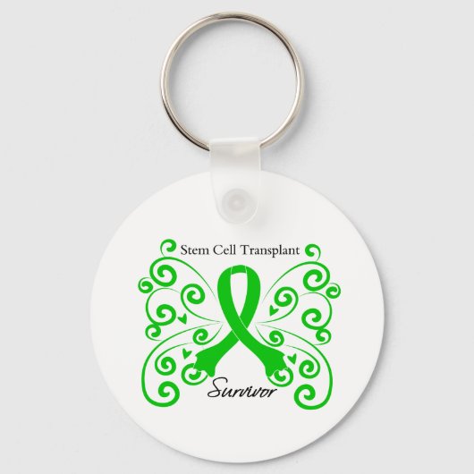 Zwirl Butterfly Stem Cell Transplant Surviance Sleutelhanger (Voorkant)