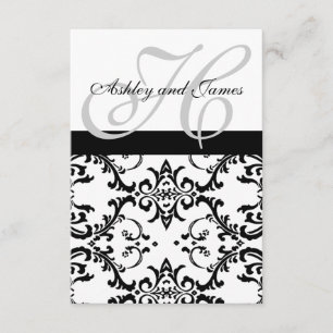 Zwirl Damask RSVP-kaarten voor Square Invites RSVP Kaartje