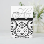 Zwirl Damask RSVP-kaarten voor Square Invites RSVP Kaartje (Staand voorkant)