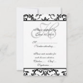 Zwirl Damask RSVP-kaarten voor Square Invites RSVP Kaartje (Achterkant)