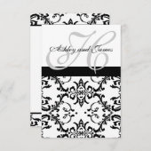 Zwirl Damask RSVP-kaarten voor Square Invites RSVP Kaartje (Voorkant / Achterkant)